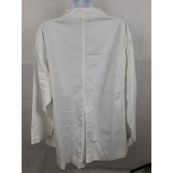 EUC Spirithouse white Button Down Top Size S/M Cotton Blend Long Sleeve Striped - Picture 4 of 8